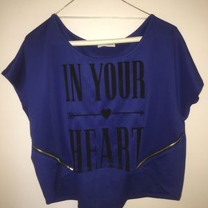 Blue and black Chico shirt with zippers